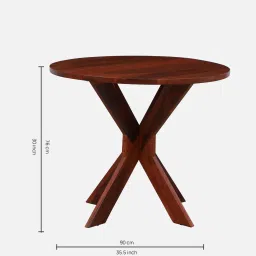 woodsworth from pepperfry Orlova Sheesham Wood 4 Seater Folding Dining Set In Honey Oak Finish image 2