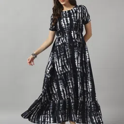 femvy Printed Crepe Stitched Anarkali Gown image 1