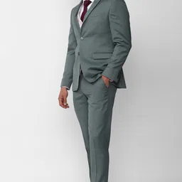 peter england Men Single Breasted - 2 button Solid Suit-picture-24