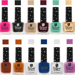 forsure Ice Matte Long Stay Nail Polish Set of 12 HD Colors 6 ml Each Combo MultiColor Combo no -21-picture-22