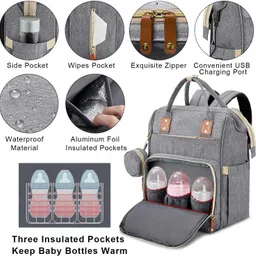 niloni Diaper Bag Backpack Multi Pocket Storage Bag image 2