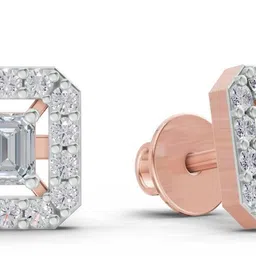 Sparkles Certified Lab Grown Diamond Rose Gold 14kt Stud Earring-picture-14