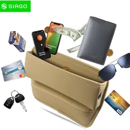 siago Car Seat Side Gap Filler Slot for Storing Phone, Cards & Coins Combo image 2