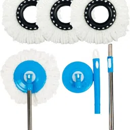 brothers enterprises Mop Rod Stick with 3 Refills – Spin Mop Stick, Super Absorbent Microfiber, 4 Pcs Mop Set-picture-16