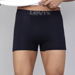 levi's Pack of 2 Contoured Double Pouch, Tag Free Comfort & Smartskin Technology Style# 018 Neo Solid Men Trunk image 2