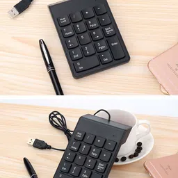 RuhZa USB 2.0 Wired Numeric Keypad Slim Mini Number Pad . Laptop Keyboard Replacement Key image 2