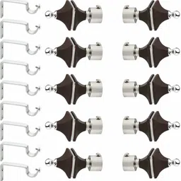 gloxy Silver, Black Rod Rail Bracket, Curtain Knobs, Curtain Hooks, Curtain Rods Metal-picture-38