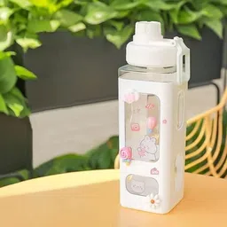 dev Kawaii Water Bottle with Straw and Sticker 700 ml Water Bottle image 1