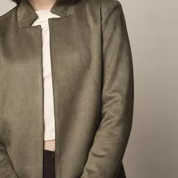 only Polyester Blend Solid Coat For Women image 4