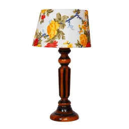 Nassau Multicolour Fabric Shade Night Lamp With Wood Base By BrightDaisy image 5