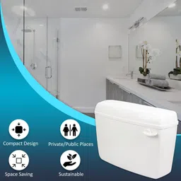 agamya international Side Handle Flushing Cistern Flush Tank 10 Liter Capacity With All Accessories Single Flush Tank image 3