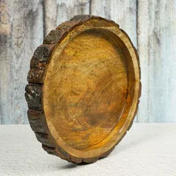 naayaab craft Handmade & Handcrafted Sheesham Round Wooden Serving Tray 1pcs (26 x 26 x 3.5 cm) Tray image 5
