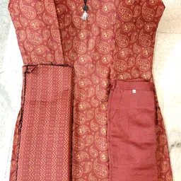 h a enterprise Women Wool Kurta Pant Dupatta Set image 1