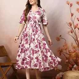 lookshine Printed Polyester Stitched Flared/A-line Gown-picture-12