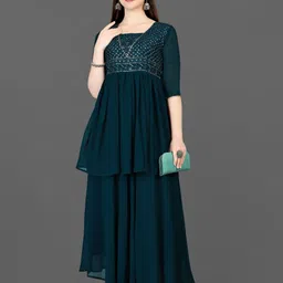 imlie Embroidered Georgette Stitched Flared/A-line Gown-picture-10