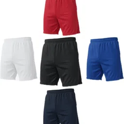Pack of 5 Solid Men Multicolor Sports Shorts-image-5