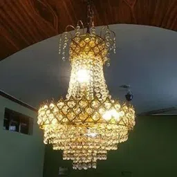 orab Crystal Gold polish metal 300mm chandelier hanging ceiling pendant jhoomer Chandelier Ceiling Lamp-picture-19