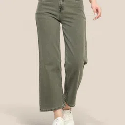 angelo Women Relaxed Fit Mid Rise Dark Green Jeans image 4