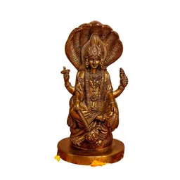 Lord Vishnu With Snake Brass Religious Idol by The Advitya image 3