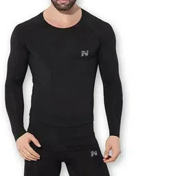 ninq Solid, Color Block Men Black Tights image 4