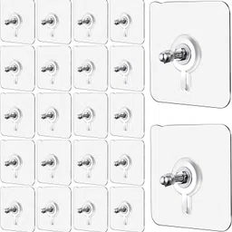 redcarp 20 Pack Self Adhesive No Drill Water-Proof Nail Screw Hook for Bathroom,Kitchen Hook 20-picture-38