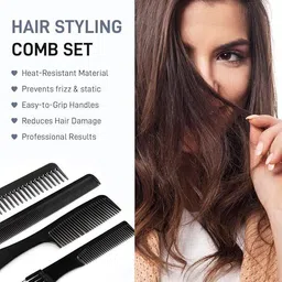 waztex Professional Hair Styling Comb Set for All Hair Types & Styles Comb set (10PCS) image 2