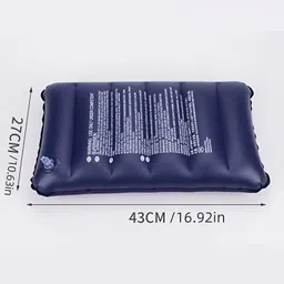 Zepdos Blue Velvet Air Pillow Travel Sleeping Pillow Backpacking Soft Comfortable Air Inflatable Travel and Tourist Pillow Headrest for Men and Women (Pack of 1) image 2