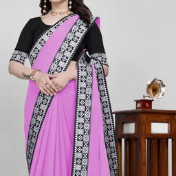 sangath Dyed, Solid/Plain Daily Wear Georgette Saree-picture-21
