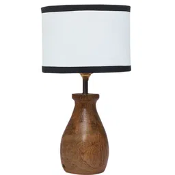 new era Multicolour Cotton Table Lamp With Wood Base image 5