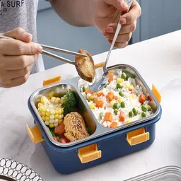 d&d nx 2 Compartment Stainless Steel Lunch Box with Steel Cutlery Inside 1 Containers Lunch Box-picture-23