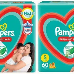 pampers Anti Rash Happy Skin Baby Diaper Pants Size Small (Pack of 2) - S-picture-28