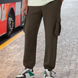 bewakoof Men Solid Brown Track Pants-picture-18