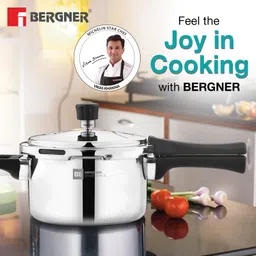 BE Bergner Essentials Tripro Triply Stainless Steel Outer Lid 3 L Induction Bottom Pressure Cooker image 2