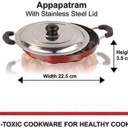 red robin Good Stunnig 12 Cavity Appam Patra Paniyarakkal Paniarakkal with Lid 1 L capacity 23 cm diameter image 2