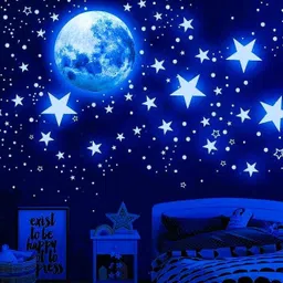 manvi craft 30 cm Night Glow Radium Stars wall Stickers for kids room décor Self Adhesive Sticker-picture-10