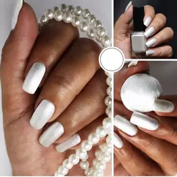arcanuy New SUPER STAY 3D GLOSSY NAIL POLISH PEARL WHITE image 4