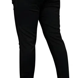 shreyannk Men Regular Fit Black Lycra Blend Trousers image 3