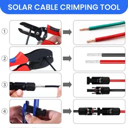 arudip Solar Crimper Tool Kit - Crimper, 6 Pairs Connectors, Spanner Wrench for Solar Panel Cable Assembly and Installation Manual Crimper image 3