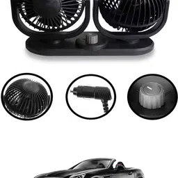 maties 12V Cooling Air Fan Powerful Dashboard Electric Dual Car Fan-244 Car Interior Fan-picture-22