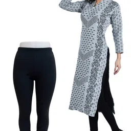 hofc Women Wool Kurta Pant Set image 2