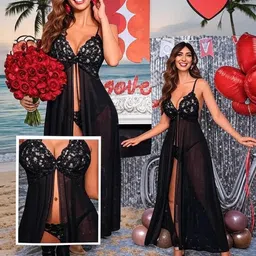 goodnight glam Women Robe and Lingerie Set-picture-11