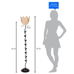 tu casa Natural Bamboo Shade Floor Lamp with Metal Base image 5