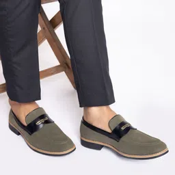 Nine Steps Men’s Suede Leather Loafers for Office, Party & Casual Wear Loafers For Men image 2