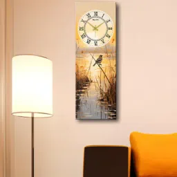 olive tree Multicolour Rectangle 24 Inches Wooden Wall Clock (Abstract)-picture-19