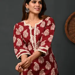 rimeline fashion Women Printed Pure Cotton A-line Kurta-picture-18