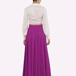 kahara Women Solid Flared Pink Skirt image 2