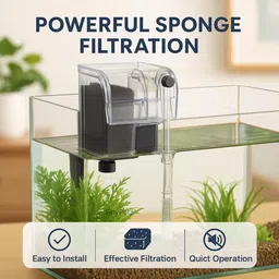 finypetz LY609 Aquarium Hang On Filter 3.5W | 380L/H Silent HOB Filter for 1–2 Ft Tanks Power Aquarium Filter image 2