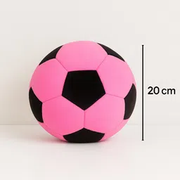 toyingly Soft Plush Soccer Ball, Pink and Black, Indoor Sports Toy - 20 cm image 2