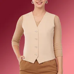 integration Solid Women Waistcoat-picture-10