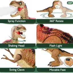 joyhub (Remote Control Dinosaur with Lights & Sound Multicolor image 3